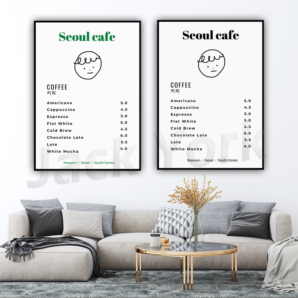 서울 카페 프린트 월 아트 프린트 한국 포스터, 도시  - Korean Lifestyle Aesthetic 리뷰 및 가격
